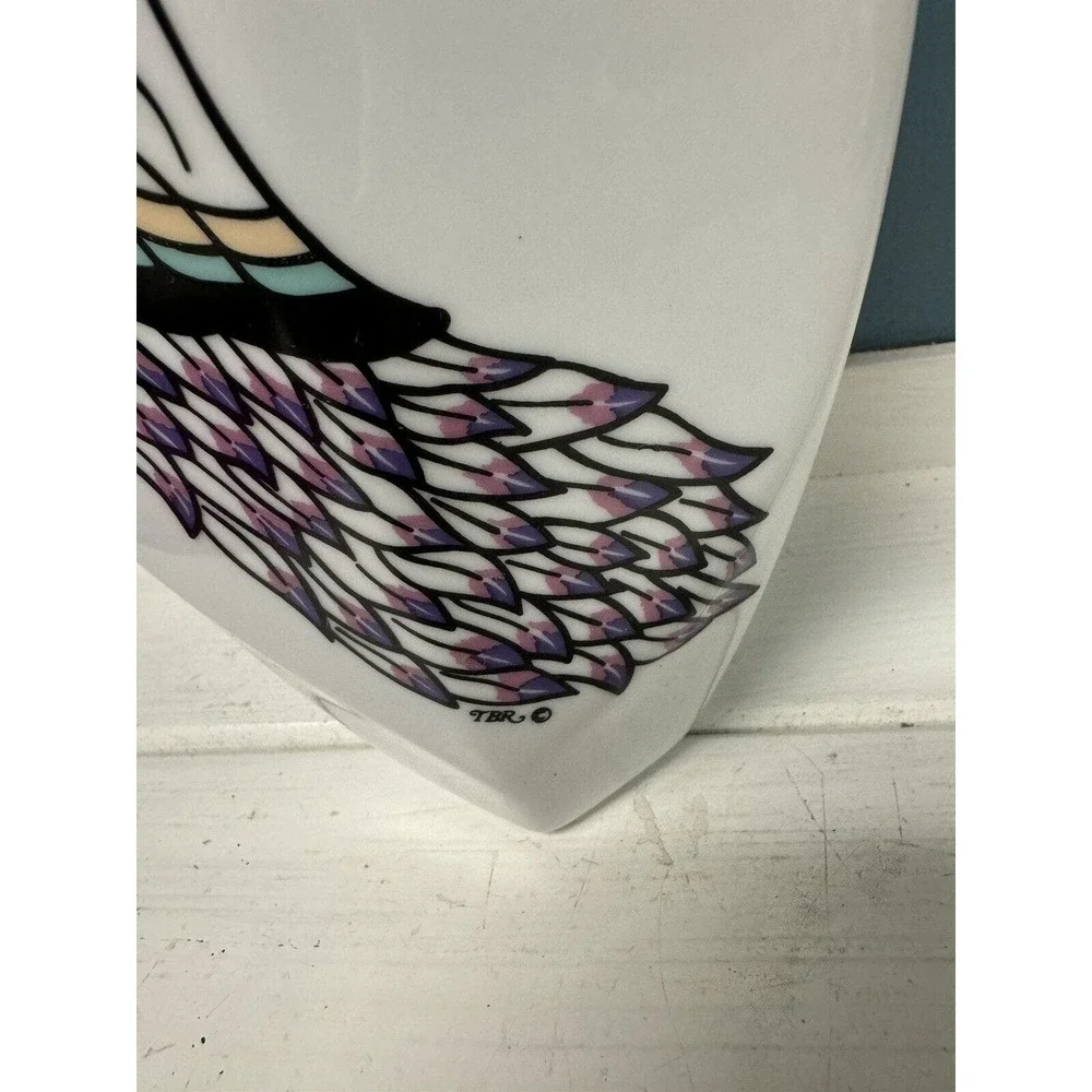 Vintage Native American Dancer White‎ Tulip Vase